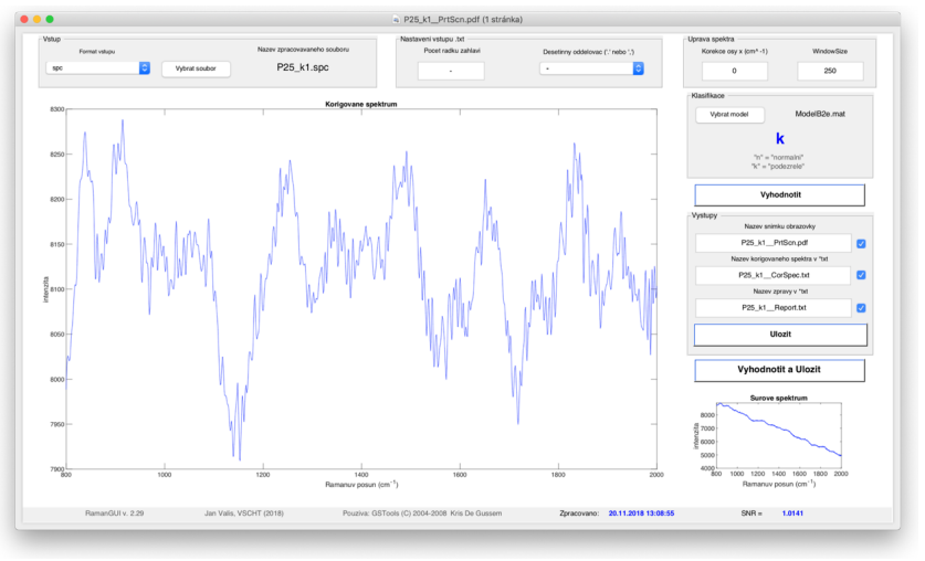 Signal analysis application with a time-series plot